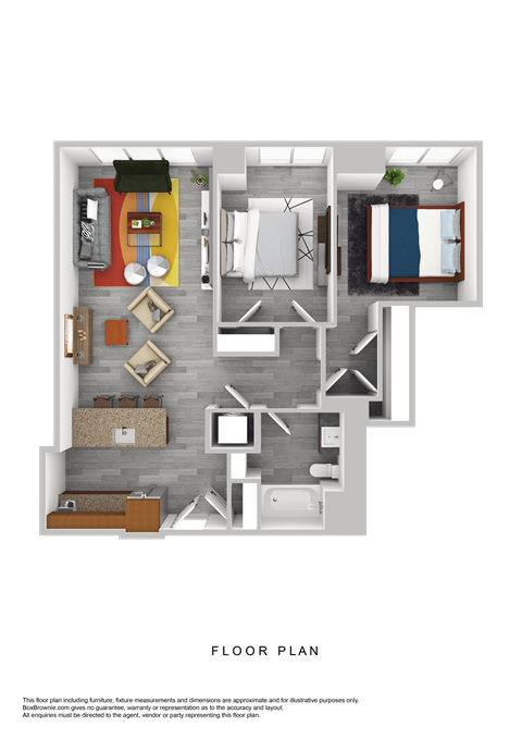 a floor plan of a bedroom apartment